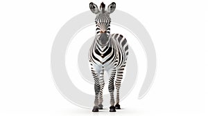 Zebra on white background. Generative AI