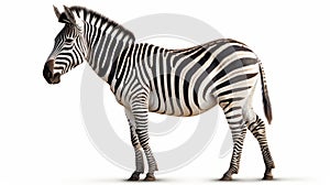 Zebra on white background. Generative AI