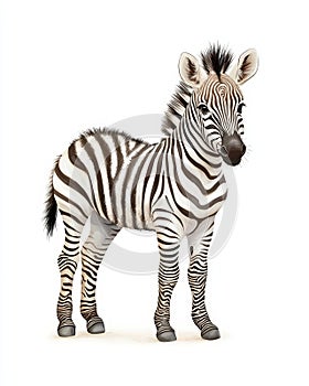 Zebra white isolate background