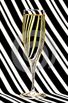 Zebra yellow water glass
