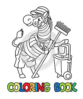 Zebra zoo keeper coloring book. Animal Alphabet Z