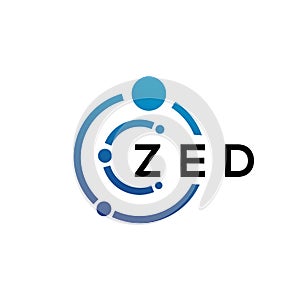 ZED letter technology logo design on white background. ZED creative initials letter IT logo concept. ZED letter design photo