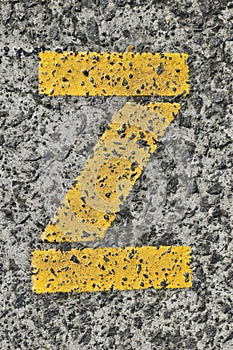 zed or zee symbol in yellow photo