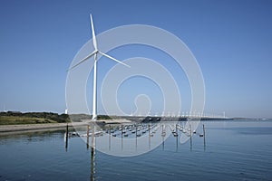 The zeelandbrug deltaworks in holland at the Oosterschelde river to protect holland form high sea level, this is near the dutch photo