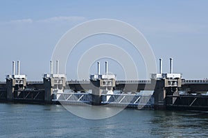 The zeelandbrug deltaworks in holland at the Oosterschelde river to protect holland form high sea level, this is near the dutch photo