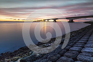 Zeelandbrug met long exposure, Zeeland bridge with long exposure