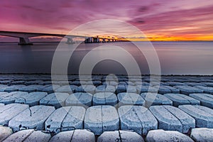 Zeelandbrug met long exposure, Zeeland bridge with long exposure