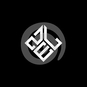 ZEL letter logo design on black background. ZEL creative initials letter logo concept. ZEL letter design photo