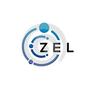 ZEL letter technology logo design on white background. ZEL creative initials letter IT logo concept. ZEL letter design photo