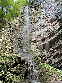 Zeleni vir waterfall or Curak waterfall in the significant landscape Green whirpool - Croatia / Slap Zeleni vir ili vodopad Curak