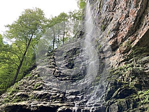 Zeleni vir waterfall or Curak waterfall in the significant landscape Green whirpool - Croatia / Slap Zeleni vir ili vodopad Curak