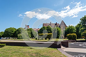 ZELENOGRADSK, Russia, view of the old buildings of the house