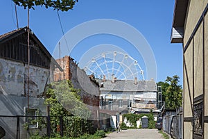 Zelenogradsk, view from Volodarsky Street to the Ferris wheel