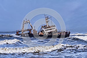 Zelia India wreck along the skeleton coast, Namibia