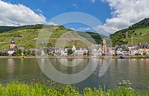 Zell at the Moselle panorama