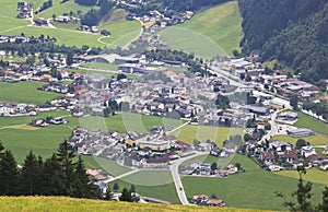 Zell am Ziller in Tyrol seen from Rohrberg, Austri