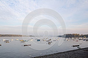 Zemun Quay Zemunski Kej in Belgrade, Serbia, on the Danube river, seen in autumn, during the afternoon.