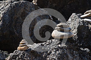 Zen balanced rocks at the stone garden