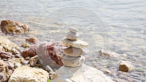 Zen balanced stacked stones