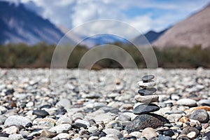 Zen balanced stones stack