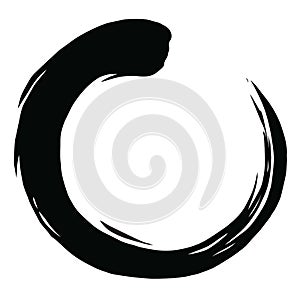 Zen Brush Enso Circle Vector Illustration Art