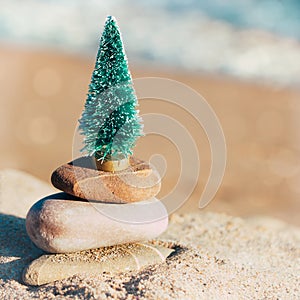 Zen Christmas vacation on the beach