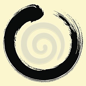 Zen Circle Enso Japanese Art Brush Painting Vector Design Icon Illustration