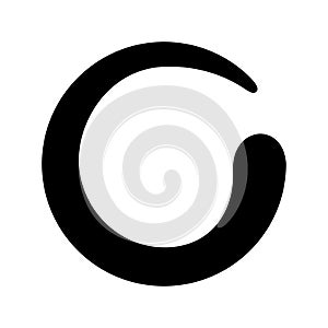 Zen circle isolated on white, zero spiral logo with lines swirl shape, zen sign, zero symbol