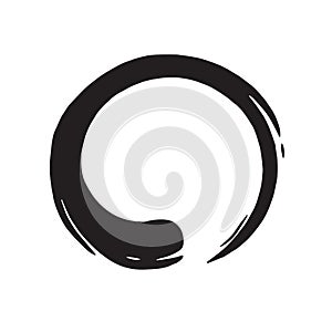 Zen Circle Logo Hand Drawn Shape photo