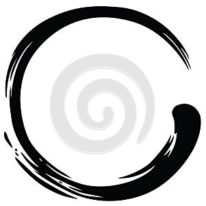 Zen Circle Paint Brush Stroke Vector photo