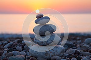 Zen concept with balanced rocks