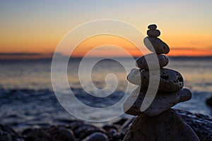 Zen concept. Harmony & Meditation. Zen stones.