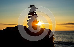 Zen concept. Harmony & Meditation. Zen stones.