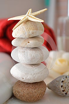 zen corporate and meditation pebbles tower Spa wellnewss beauty stones for wellness massage in spa towell bath hygiene relax