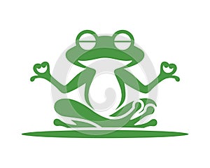 Zen Frog Character Mascot yoga logo vector, Yoga, meditation logo