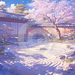 Zen Garden Harmony: Peaceful Japanese Landscape