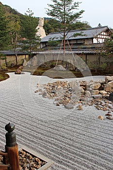 zen garden at the kodai-ji temple in kyoto (japan)