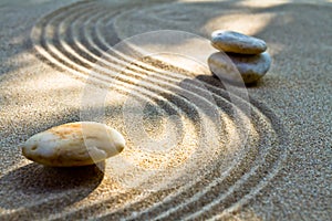 Zen garden in natural light