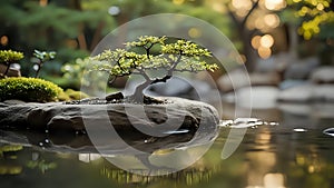 Zen Garden Serenity With Japanese Bonsai Trees