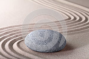 Zen garden stone and sand pattern tranquil relax