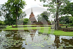 zen garden temple sukothai stupa thailand