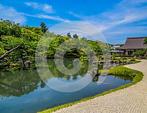 Zen Garden of Tenryu-ji, Heavenly Dragon Temple. In Kyoto, Japan