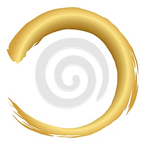 Zen Gold Golden 3d Brush Stroke Art Vector