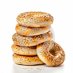 Zen-inspired Bagel Photography: Norland Slices On White Background