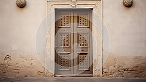 Zen-inspired Door To An Old Town Building In Greece