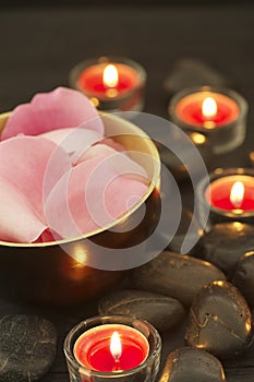 Zen-like rose petals