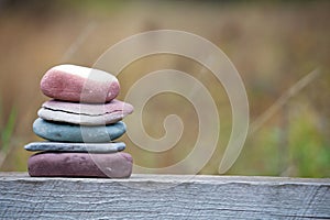 Zen-like stack of rocks photo