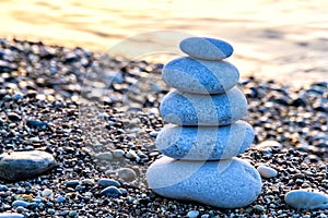 Zen-like stone pyramid