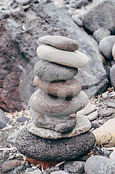 Zen like stones on beach