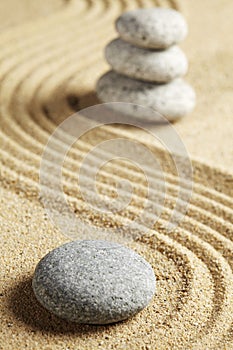 Zen-like stones in rock garden